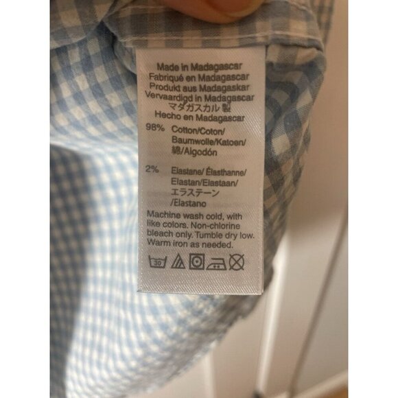 J Crew Men’s Flex Washed Classic Blue/white Checkered long sleeve button up XL - Picture 3 of 8